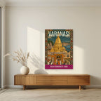 Kashi Vishwanath Varanasi art print unframed on a living room wall