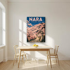 Yoshinoyama Senbonzakura — Japan Cherry Blossom Season art print, on slim canvas, styled in a kitchen