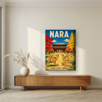 Momiji Park — Nara art print, on thick canvas, styled in a living room
