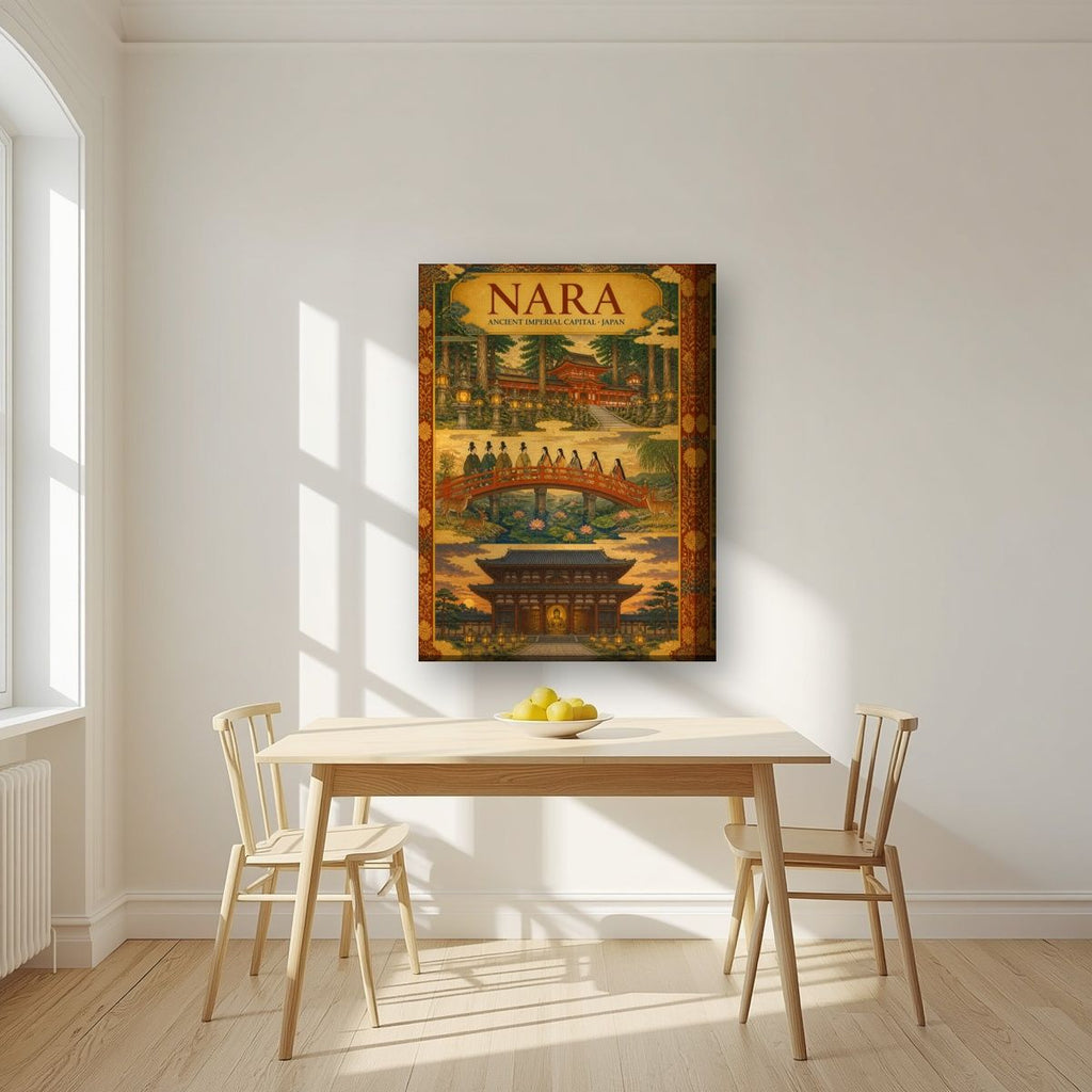 Sando Triptych — Nara art print, on thick canvas, styled in a kitchen