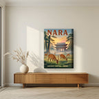 Shika no Asa — Nara art print, on thick canvas, styled in a living room