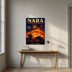 Yamayaki — Nara art print, unframed poster, styled in a desk