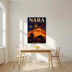 Yamayaki — Nara art print, unframed poster, styled in a kitchen