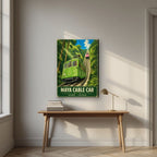 Maya Cable Car — Kobe art print, on slim canvas, styled in a desk