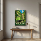 Maya Cable Car — Kobe art print, on thick canvas, styled in a desk