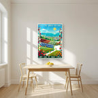 Nunobiki Herb Garden — Kobe art print, as an acrylic print, styled in a kitchen
