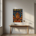 Gion Matsuri — Kyoto art print, unframed poster, styled in a desk