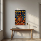 Gion Matsuri — Kyoto art print, as an acrylic print, styled in a desk