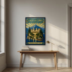 Villa Del Balbianello — Lake Como art print, in a black frame, styled in a desk
