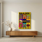 Bekaa Icons — Baalbek art print, on slim canvas, styled in a living room