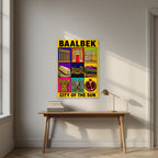 Bekaa Icons — Baalbek art print, unframed poster, styled in a desk