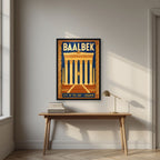 Madinat al-Shams — Baalbek art print, in a black frame, styled in a desk