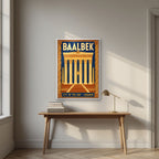 Madinat al-Shams — Baalbek art print, in a white frame, styled in a desk