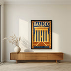 Madinat al-Shams — Baalbek art print, in a black frame, styled in a living room
