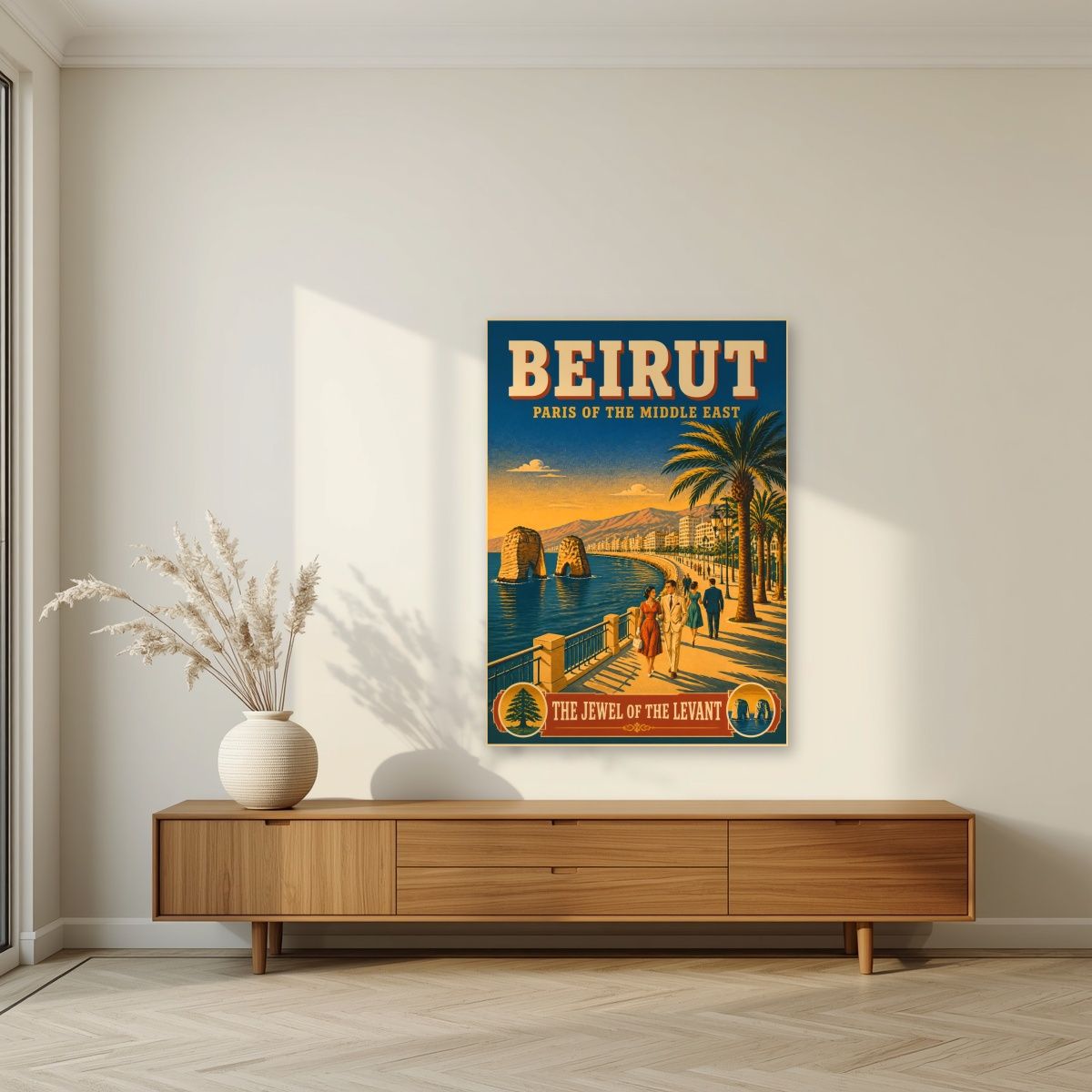 Al Kornish — Beirut art print, unframed poster, styled in a living room