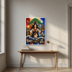 Bint al Arz — Beirut art print, in a white frame, styled in a desk