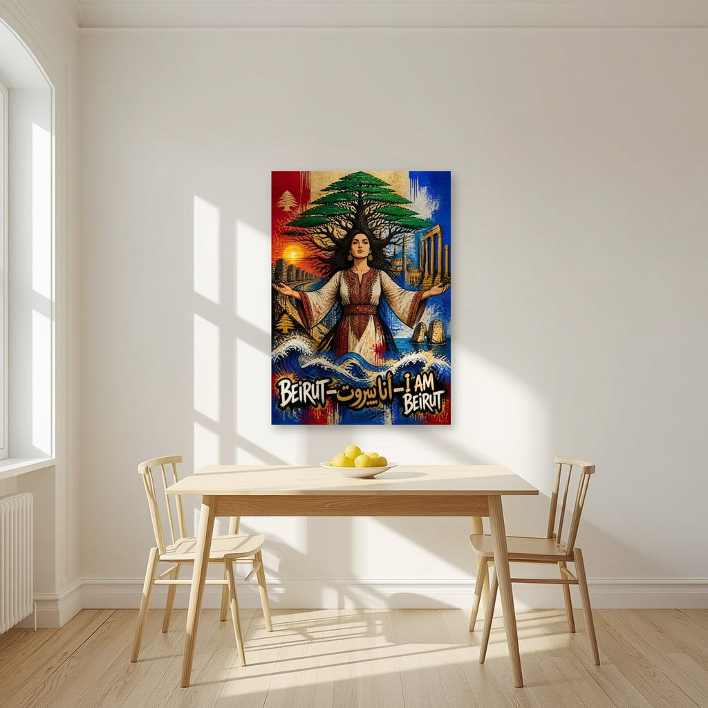 Bint al Arz — Beirut art print, unframed poster, styled in a kitchen