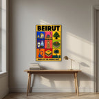 Mezze & Mosaics — Beirut art print, unframed poster, styled in a desk