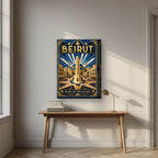 Sahet el Nejmeh — Beirut art print, on thick canvas, styled in a desk