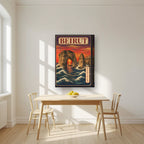Sakhrat al Rawshe — Beirut art print, on thick canvas, styled in a kitchen