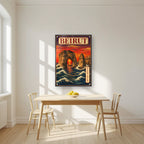 Sakhrat al Rawshe — Beirut art print, as an acrylic print, styled in a kitchen