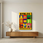 Cradle of the Alphabet — Byblos art print, on thick canvas, styled in a living room