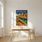 Fishermen's Quay — Byblos art print, on slim canvas, styled in a kitchen