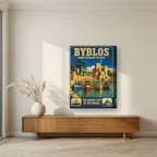 Jbeil Harbour — Byblos art print, on thick canvas, styled in a living room