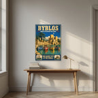 Jbeil Harbour — Byblos art print, unframed poster, styled in a desk