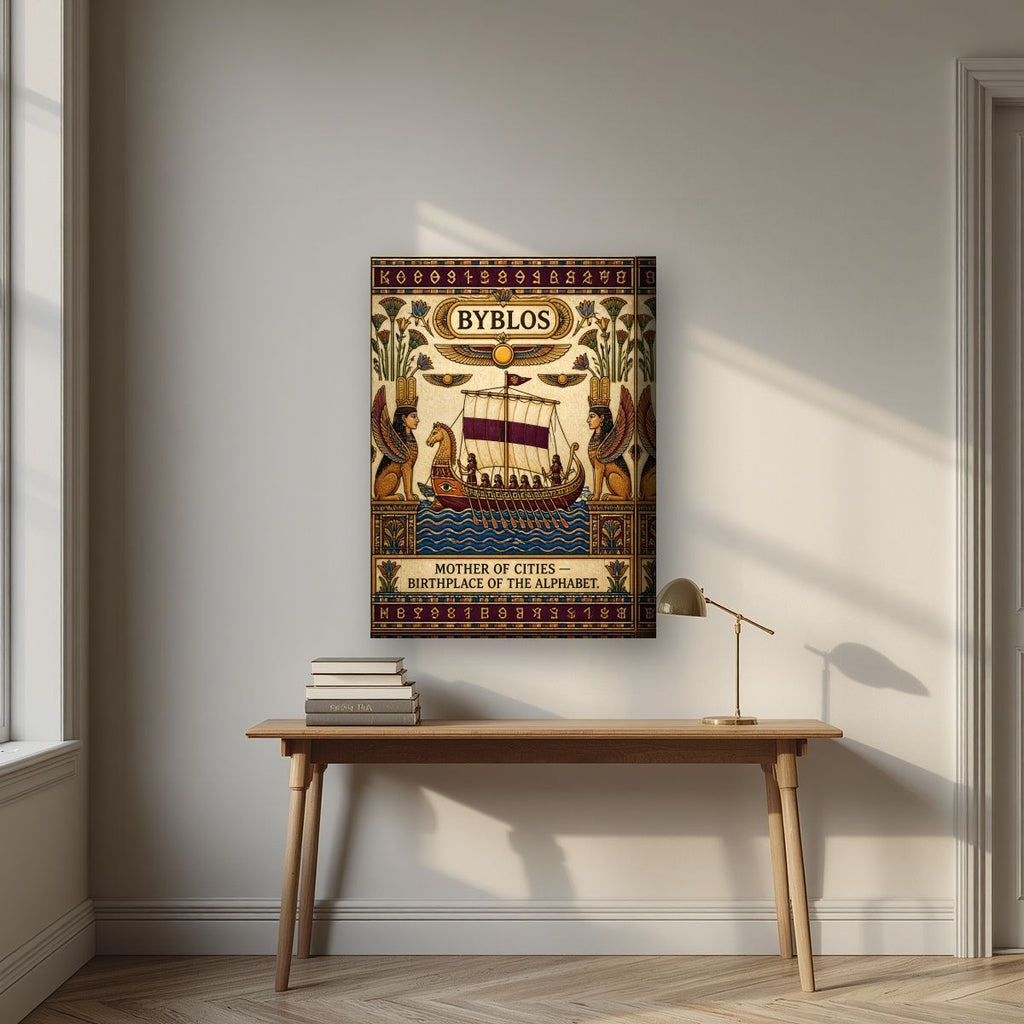 Mother of Cities — Byblos art print, on thick canvas, styled in a desk