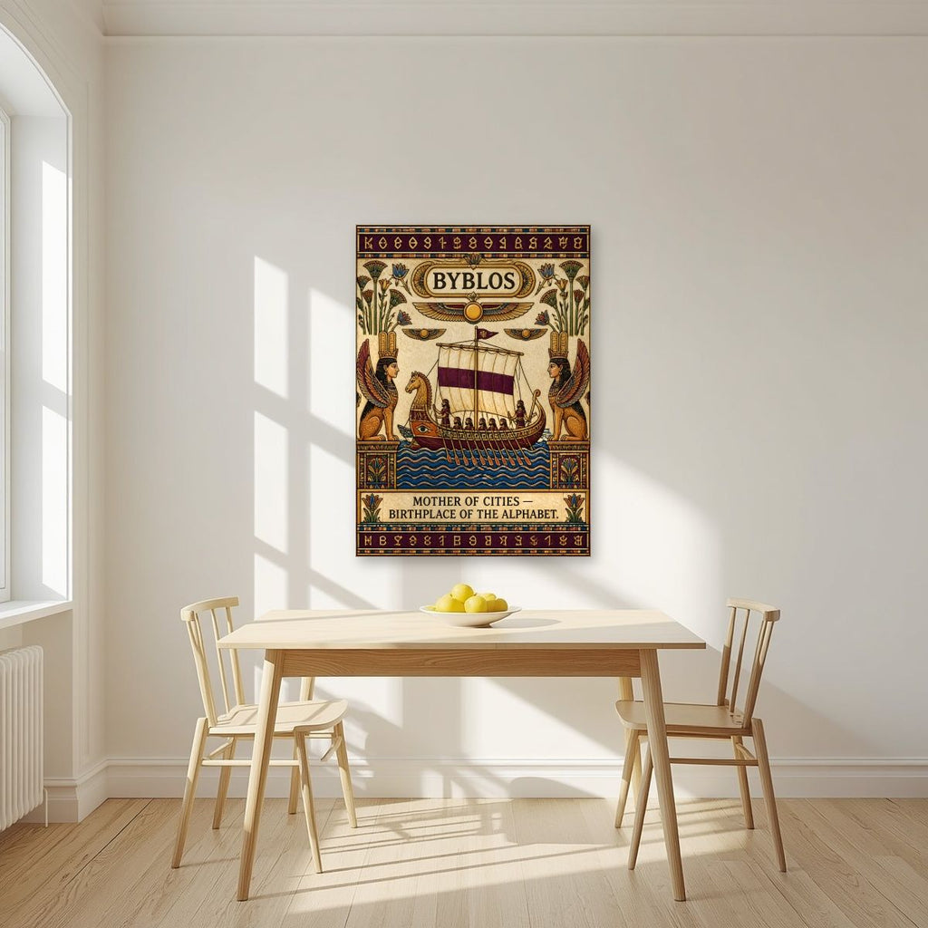 Mother of Cities — Byblos art print, unframed poster, styled in a kitchen