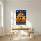 Phoenician Sail — Byblos art print, unframed poster, styled in a kitchen