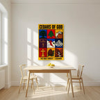 The Holy Nine — Cedars of God art print, unframed poster, styled in a kitchen