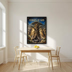 Thousand Winters — Cedars of God art print, in a black frame, styled in a kitchen
