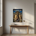 Thousand Winters — Cedars of God art print, unframed poster, styled in a desk