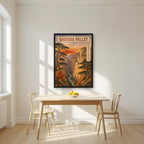 Wadi Qadisha — Cedars of God art print, in a black frame, styled in a kitchen