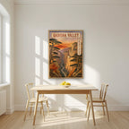 Wadi Qadisha — Cedars of God art print, in an oak frame, styled in a kitchen