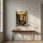 Iktishaf 1836 — Jeita Grotto art print, on slim canvas, styled in a desk
