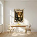 Iktishaf 1836 — Jeita Grotto art print, unframed poster, styled in a kitchen