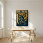 The Underground River — Jeita Grotto art print, on thick canvas, styled in a kitchen