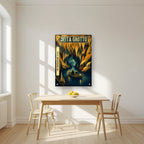 The Underground River — Jeita Grotto art print, as an acrylic print, styled in a kitchen