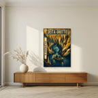 The Underground River — Jeita Grotto art print, unframed poster, styled in a living room