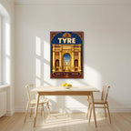 Qaws al-Nasr — Tyre art print, unframed poster, styled in a kitchen