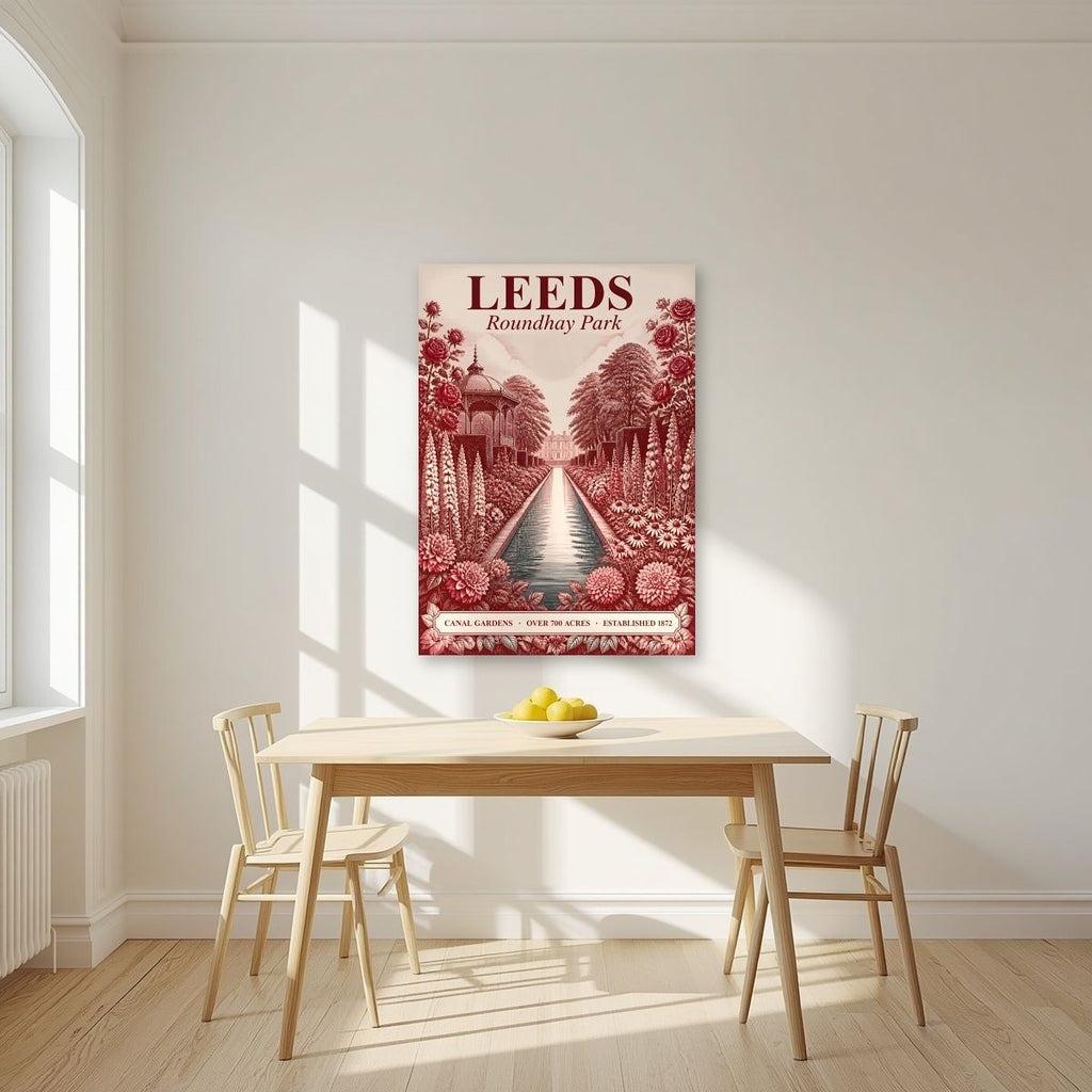 Roundhay Park — Leeds art print, unframed poster, styled in a kitchen