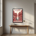 Roundhay Park — Leeds art print, in a black frame, styled in a desk