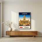 Travel By LNER — Leeds art print, on slim canvas, styled in a living room