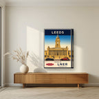 Travel By LNER — Leeds art print, on thick canvas, styled in a living room