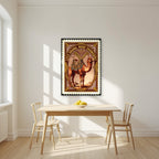 Less Drama, More Shawarma – Bazaar Stamp as an unframed print, above a dining table in a bright kitchen