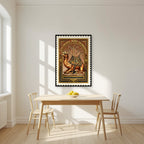 Less Drama, More Shawarma – Caravan Stamp as an unframed print, above a dining table in a bright kitchen