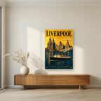 Gateway To The World — Liverpool art print, as an acrylic print, styled in a living room